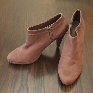 Zara Brown Suede Heeled Ankle Boot Size 37 (6 & 1/2)